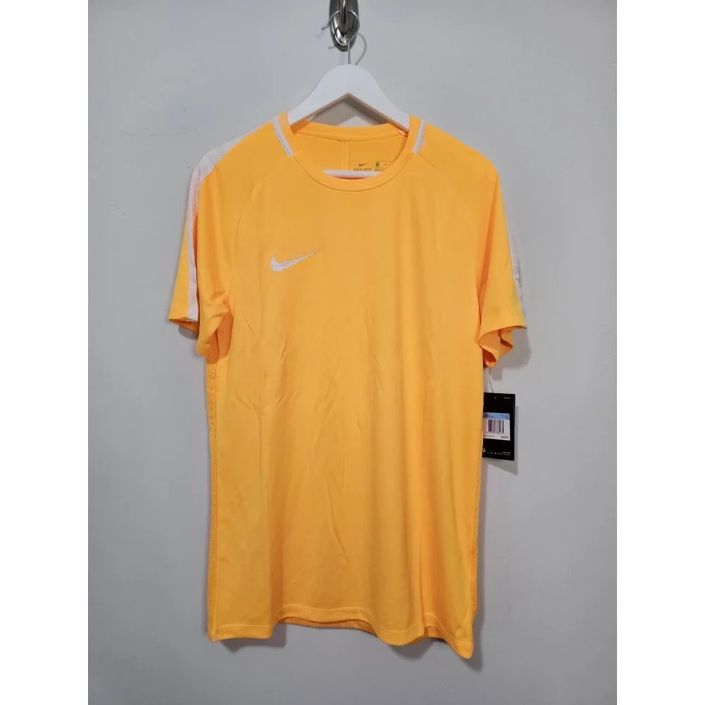 Nike Dry Academy Shirt Men Medium Orange Soccer Futbol Mesh Back Athletic 832967